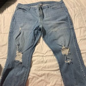 Jennifer Lopez Distressed Jean with rhinestones on the side. Size 20